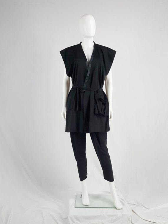 vaniitas vintage Haider Ackermann black sleeveless kimono vest 175809