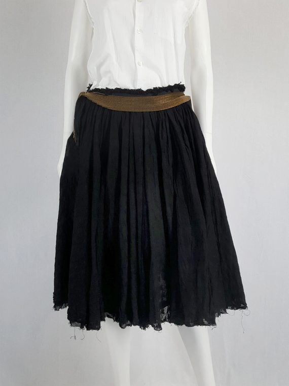 vaniitas vintage Junya Watanabe black pleated skirt with multi zipper waist spring 2005 125845