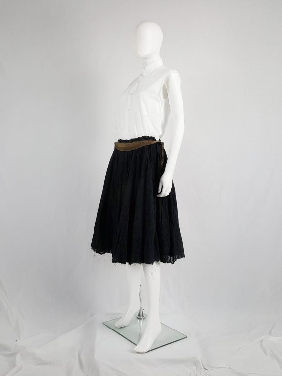 vaniitas vintage Junya Watanabe black pleated skirt with multi zipper waist spring 2005 130128