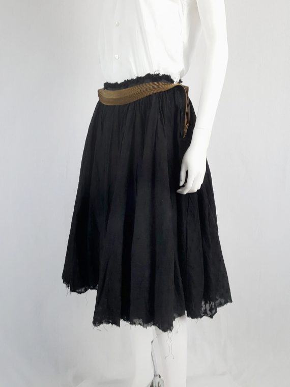 vaniitas vintage Junya Watanabe black pleated skirt with multi zipper waist spring 2005 130151