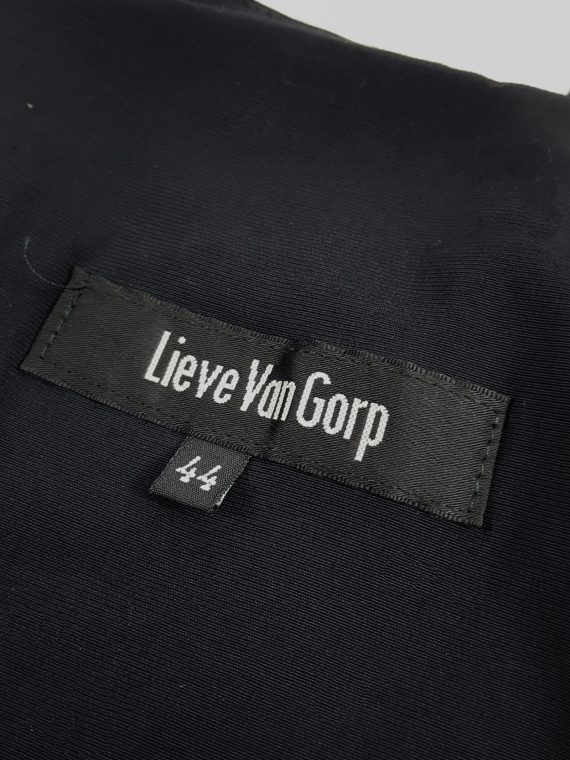vaniitas vintage Lieve Van Gorp black short apron with belt strap and zipper 1990s 100352