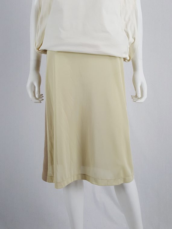 vaniitas vintage Maison Martin Margiela beige skirt with brown back fall 1997 181036