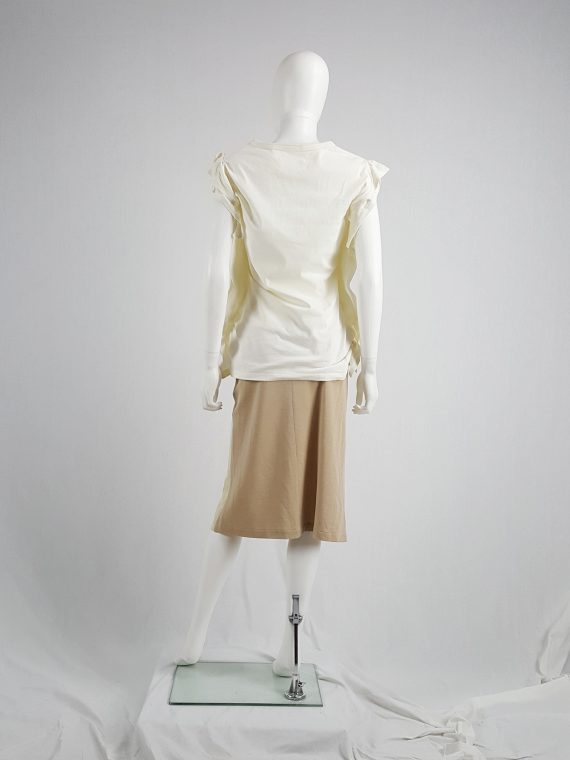 vaniitas vintage Maison Martin Margiela beige skirt with brown back fall 1997 181337