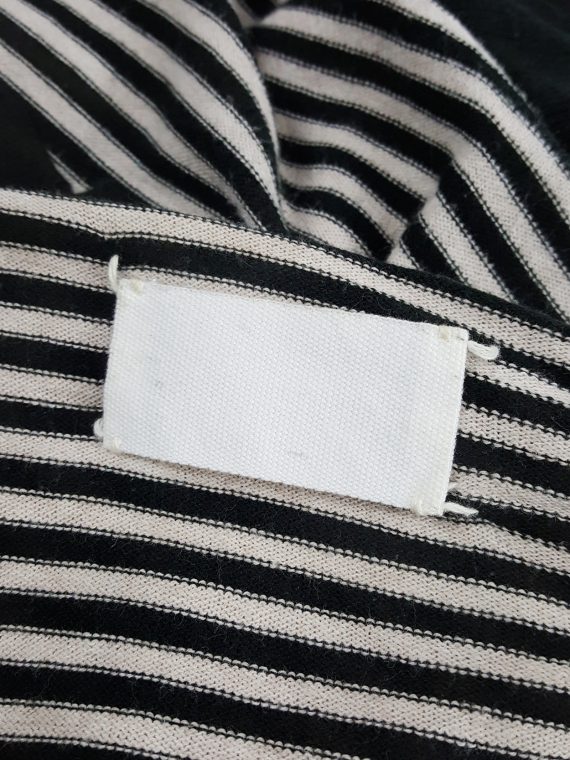 vaniitas vintage Maison Martin Margiela black and white striped top stretched out on one side spring 2005 182313