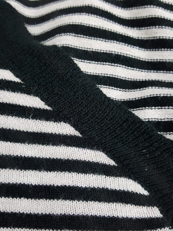 vaniitas vintage Maison Martin Margiela black and white striped top stretched out on one side spring 2005 182509