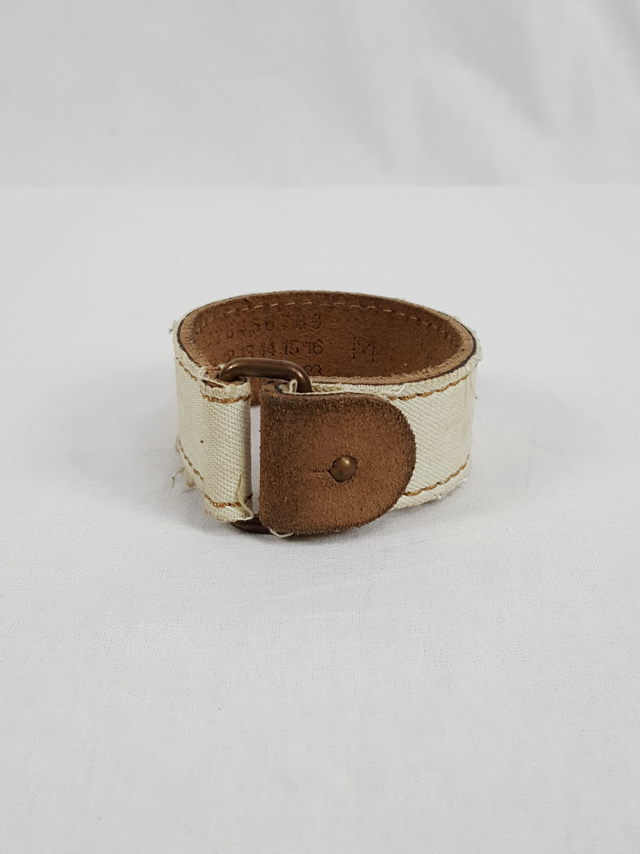 Maison Martin Margiela bleached denim and leather bracelet — spring ...