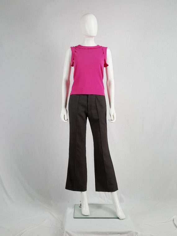 vaniitas vintage Maison Martin Margiela pink top with movable inside out seams spring 2004 182947(0)