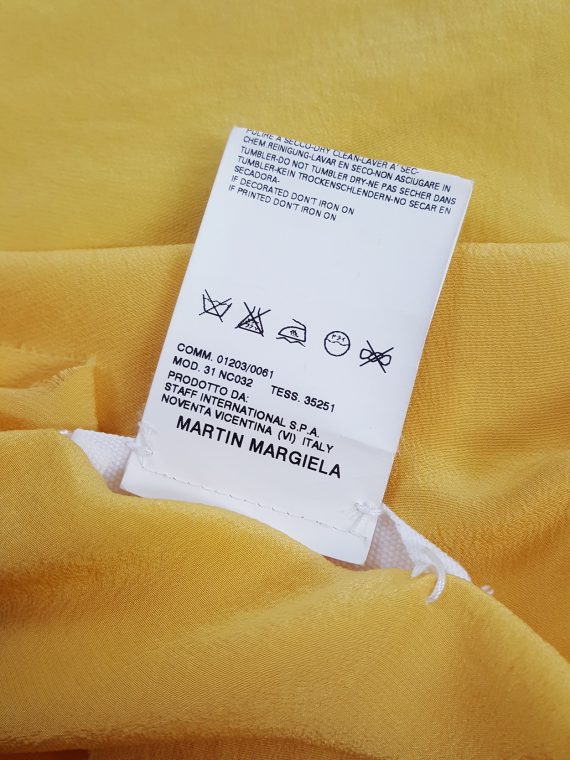 vaniitas vintage Maison Martin Margiela yellow top with torn seams spring 2006 135005