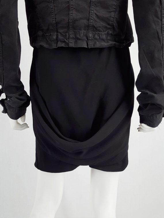 vaniitas vintage Rick Owens GLEAM black shorts with front and back drape runway fall 2010 151852
