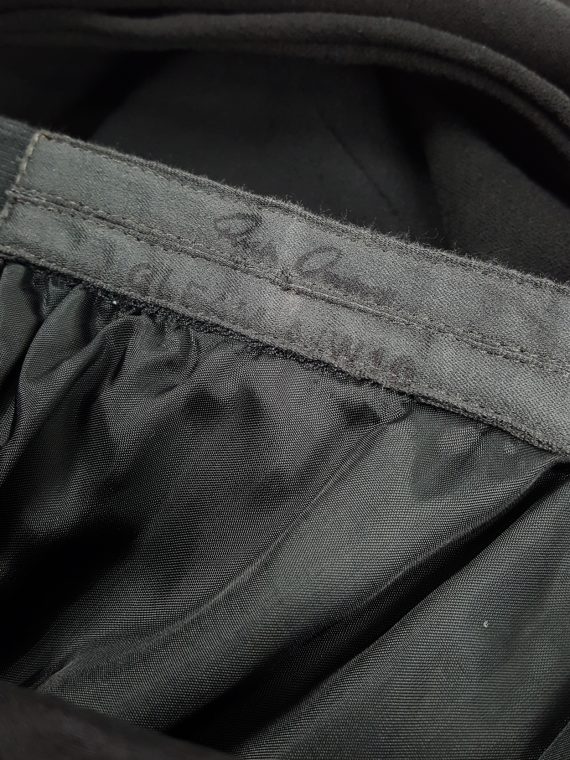 vaniitas vintage Rick Owens GLEAM black shorts with front and back drape runway fall 2010 152344