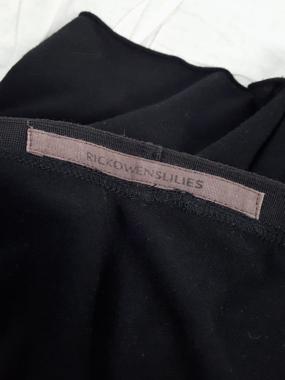vaniitas vintage Rick Owens Lilies black maxi skirt with front drape 143248