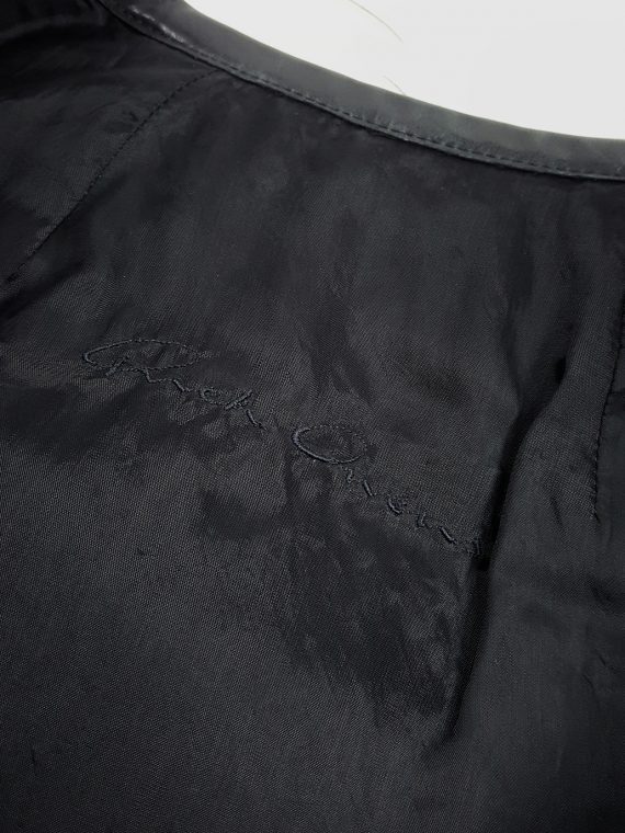 vaniitas vintage Rick Owens NASKA black sleeveless vest with leather drape spring 2012 145921