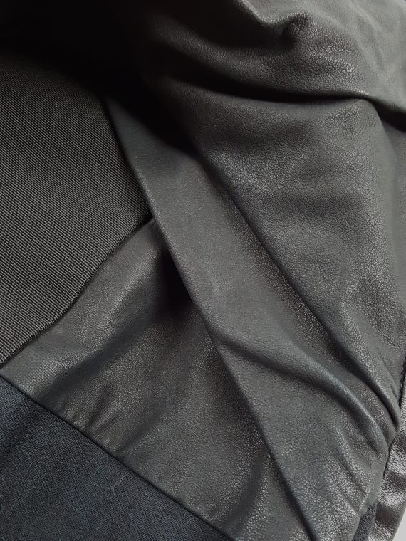 vaniitas vintage Rick Owens NASKA black sleeveless vest with leather drape spring 2012 150043