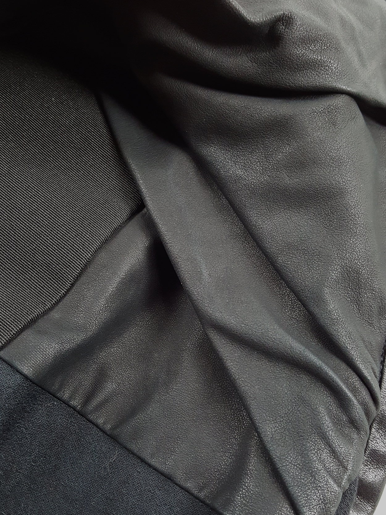 Rick Owens NASKA black sleeveless vest with leather drape — spring 2012 ...