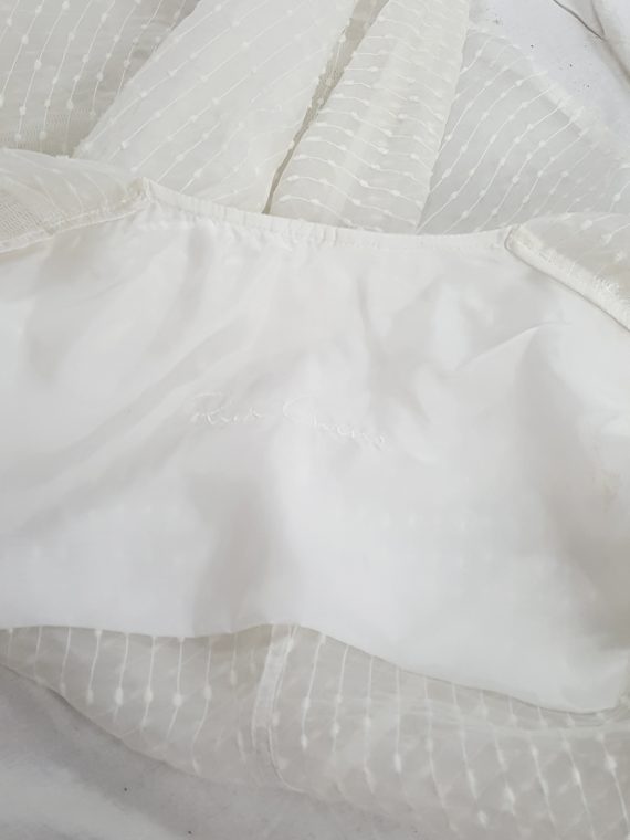 vaniitas vintage Rick Owens white sheer summer jacket with front drape 180634