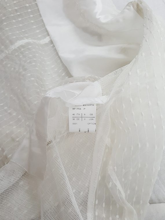 vaniitas vintage Rick Owens white sheer summer jacket with front drape 180713