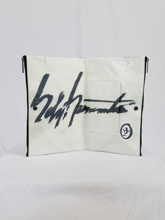 vaniitas vintage Yohji Yamamoto × Matatabi black and white marbled paper clutch bag fall 2015 132851