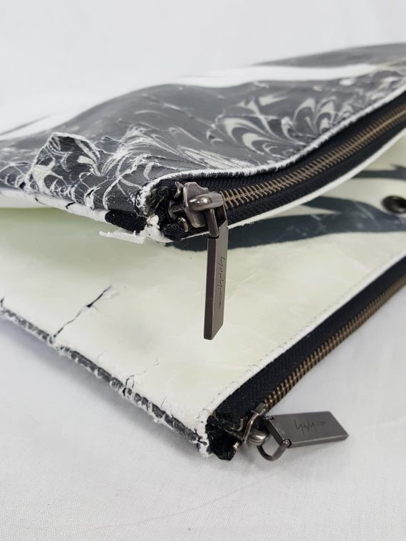 vaniitas vintage Yohji Yamamoto × Matatabi black and white marbled paper clutch bag fall 2015 132918(0)