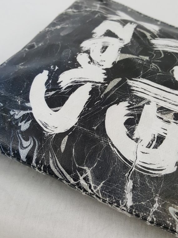 vaniitas vintage Yohji Yamamoto × Matatabi black and white marbled paper clutch bag fall 2015 133205