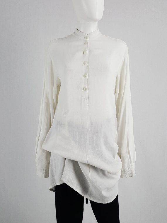 vaniitas archival Ann Demeulemeester white draped oversized shirt runway spring 1994 164514