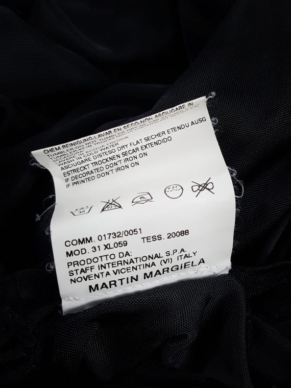 vaniitas archival Maison Martin Margiela black sideways t-shirt as a strapless top runway spring 2005 153645