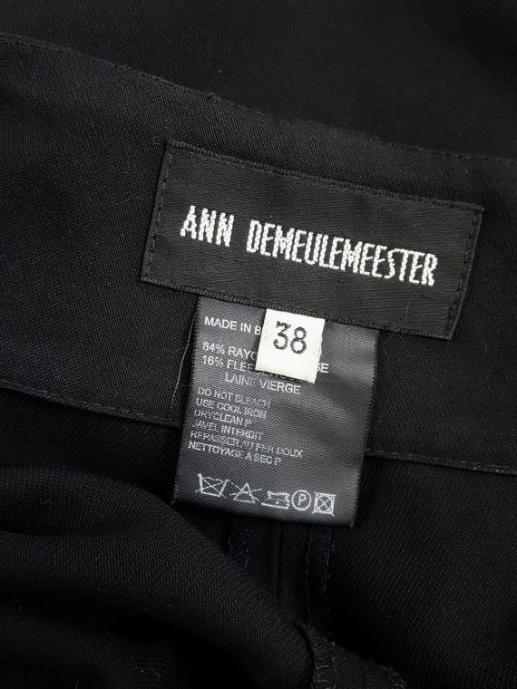 vaniitas vintage Ann Demeulemeester black trousers with front belt straps runway spring 2003 180537