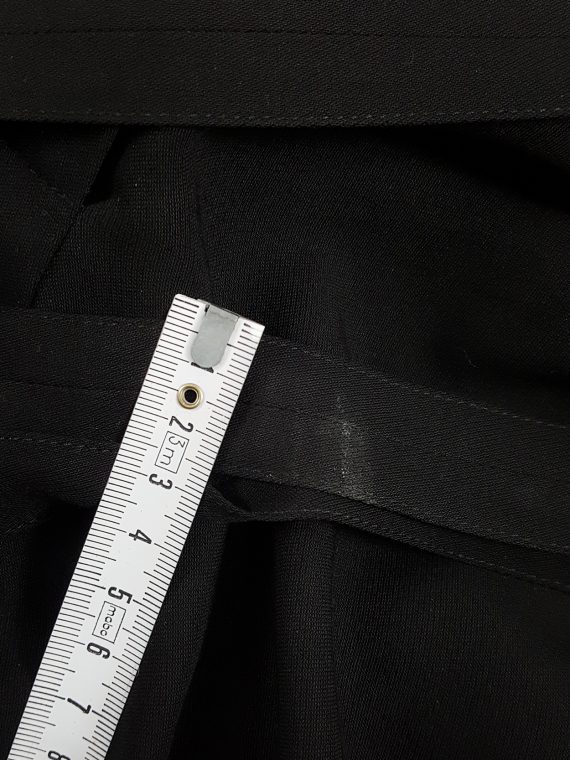 vaniitas vintage Ann Demeulemeester black trousers with front belt straps runway spring 2003 180643