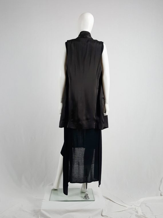 vaniitas vintage Ann Demeulemeester eggplant oversized waistcoat with tassels runway spring 2012 150954