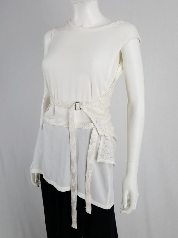 vaniitas vintage Ann Demeulemeester white layered top with open back spring 2014 160755