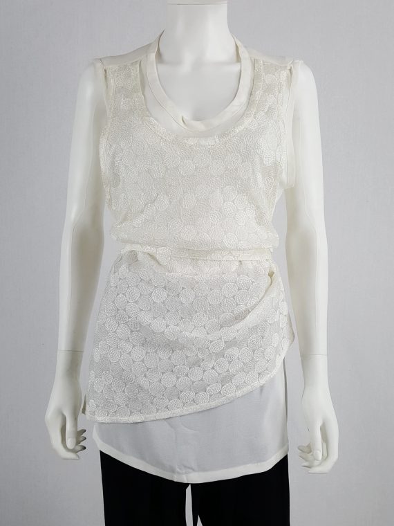 vaniitas vintage Ann Demeulemeester white layered top with open back spring 2014 162031
