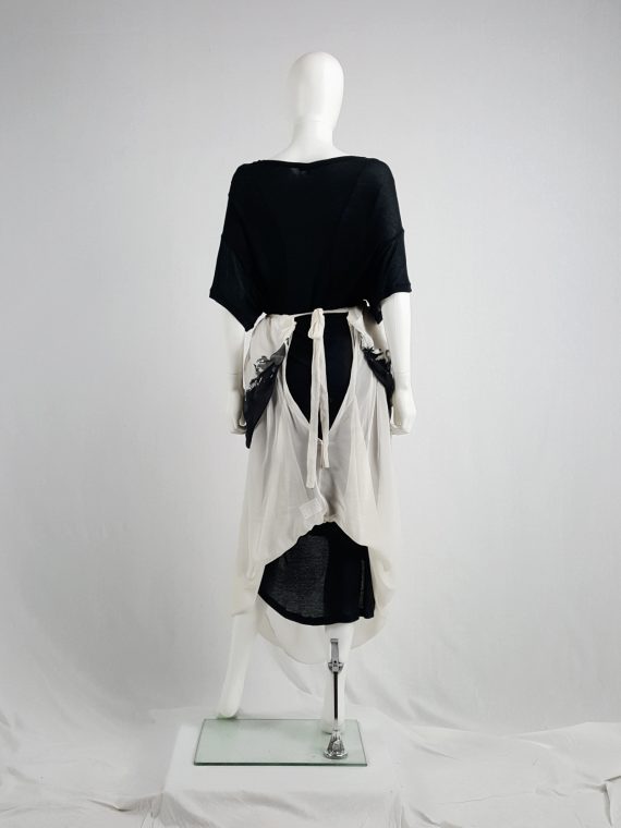 vaniitas vintage Ann Demeulemeester white skirt or top with black forest print runway fall 2007 113420