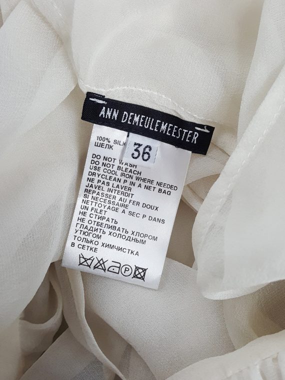 vaniitas vintage Ann Demeulemeester white skirt or top with black forest print runway fall 2007 115314