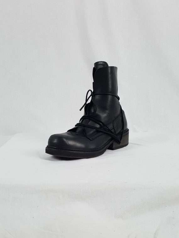 vaniitas vintage Dirk Bikkembergs black boots with laces through the soles 90s 1998150845(0)