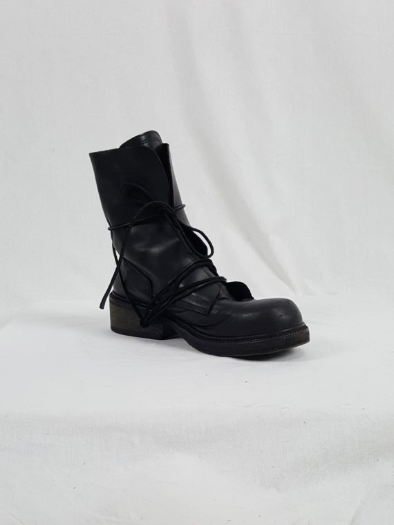 vaniitas vintage Dirk Bikkembergs black boots with laces through the soles 90s 1998150936