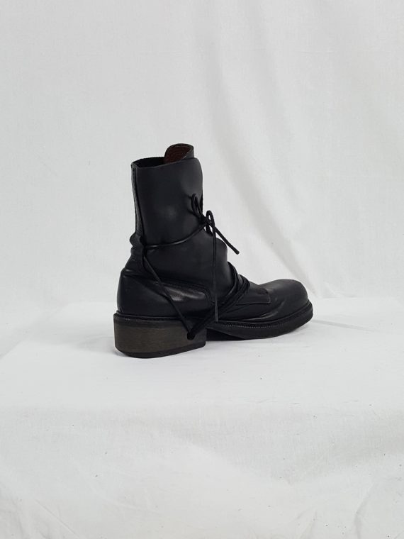 vaniitas vintage Dirk Bikkembergs black boots with laces through the soles 90s 1998151006