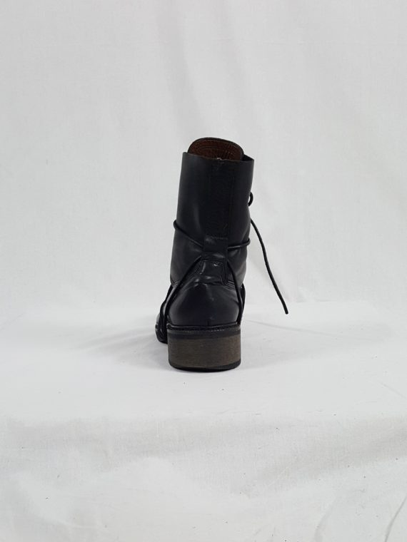 vaniitas vintage Dirk Bikkembergs black boots with laces through the soles 90s 1998151032