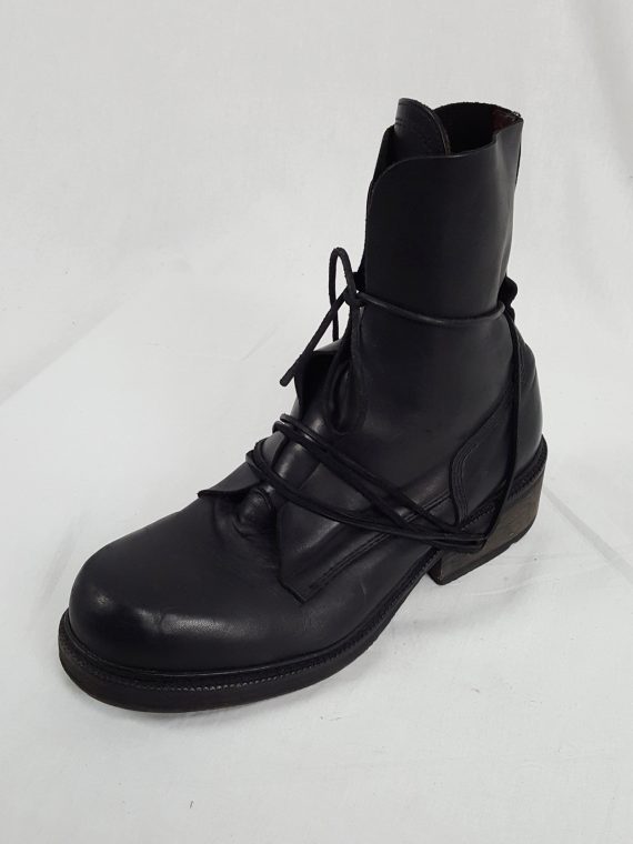 vaniitas vintage Dirk Bikkembergs black boots with laces through the soles 90s 1998151135