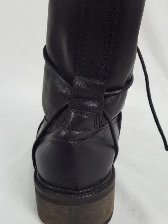 vaniitas vintage Dirk Bikkembergs black boots with laces through the soles 90s 1998151144(0)