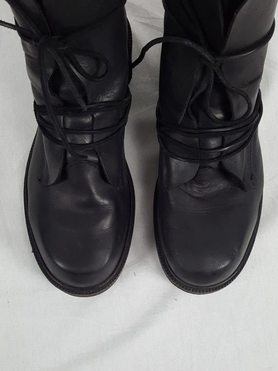 vaniitas vintage Dirk Bikkembergs black boots with laces through the soles 90s 1998151405