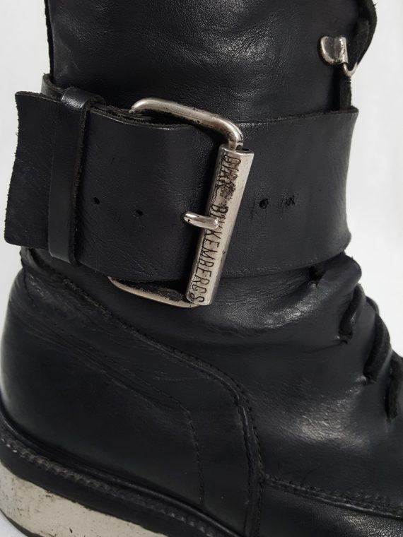 vaniitas vintage Dirk Bikkembergs black tall lace-up boots with metal heel 90s atchival 145936