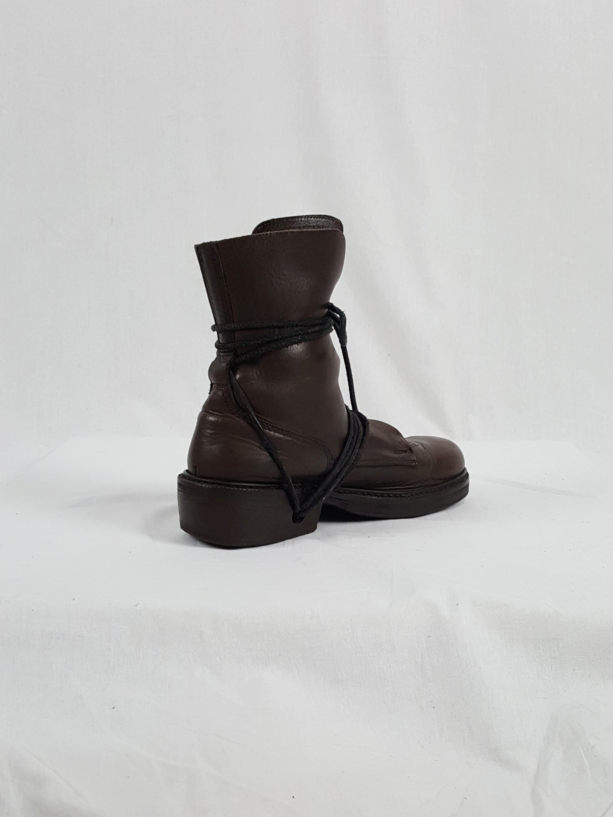Dirk Bikkembergs brown tall boots with laces through the soles (41 ...