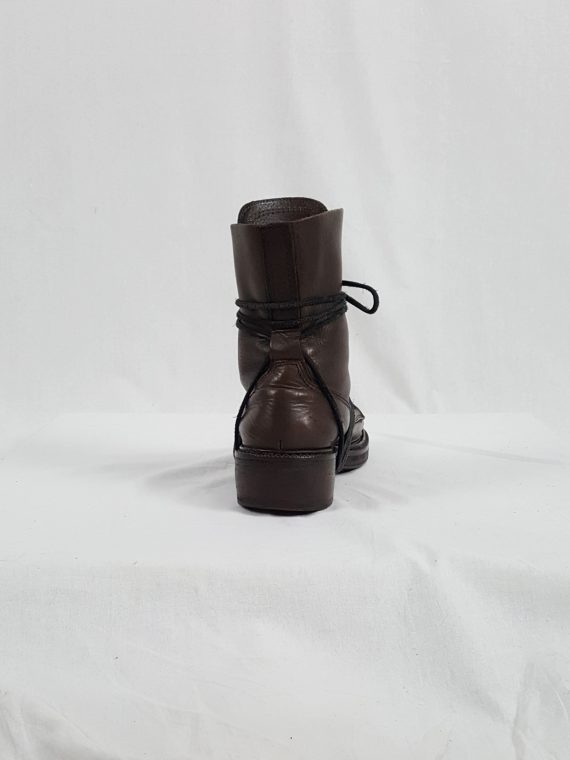 vaniitas vintage Dirk Bikkembergs brown boots with laces through the soles 90s archival144104