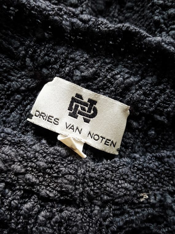 vaniitas vintage Dries Van Noten dark grey loose knit jumper 80’s archival 130311 5