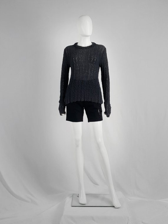 vaniitas vintage Dries Van Noten dark grey loose knit jumper 80’s archival 130311