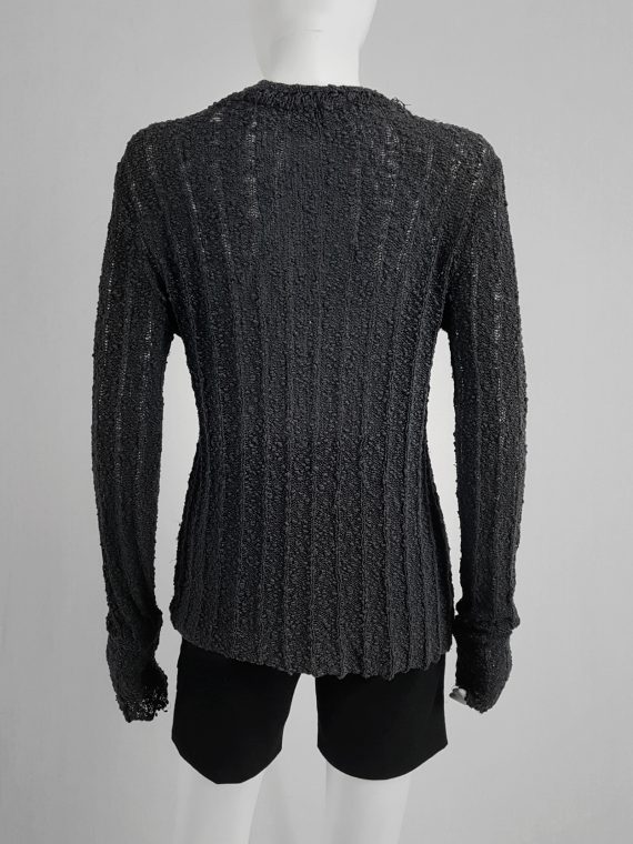 vaniitas vintage Dries Van Noten dark grey loose knit jumper 80’s archival 130521