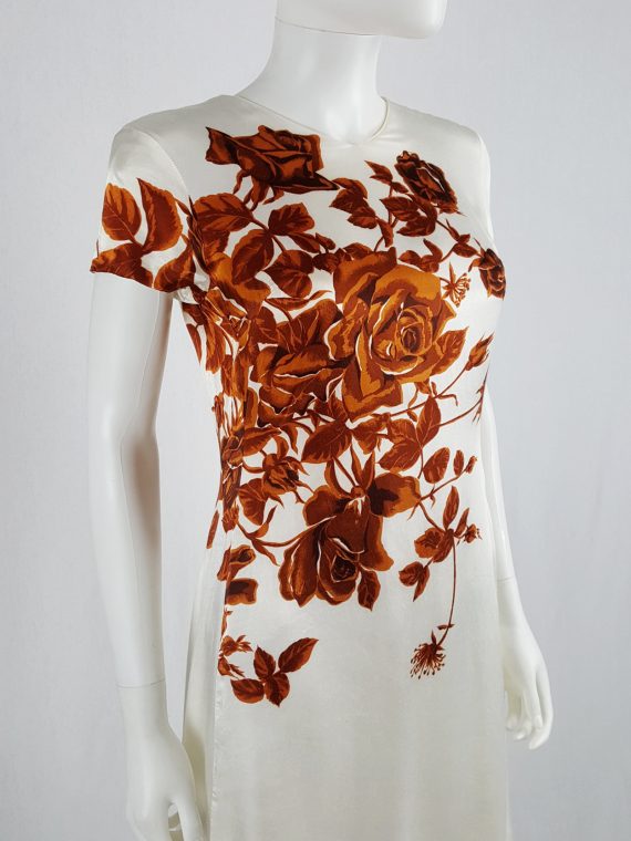 vaniitas vintage Dries Van Noten white dress with orange flowers runway fall 1995 121018