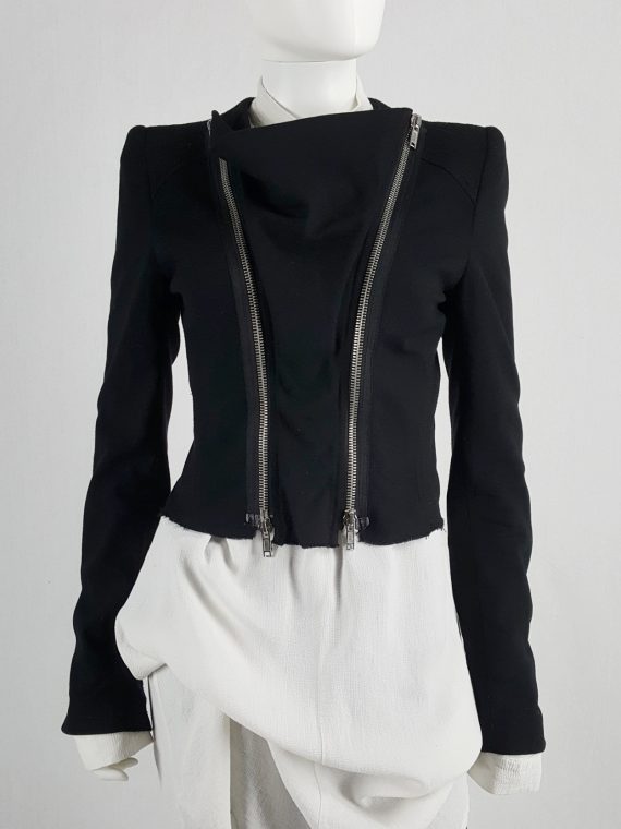 vaniitas vintage Haider Ackermann black jacket with double front zipper runway fall 2009 165442