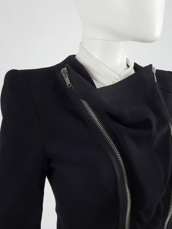 vaniitas vintage Haider Ackermann black jacket with double front zipper runway fall 2009 165507