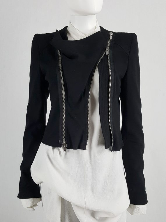 vaniitas vintage Haider Ackermann black jacket with double front zipper runway fall 2009 165636