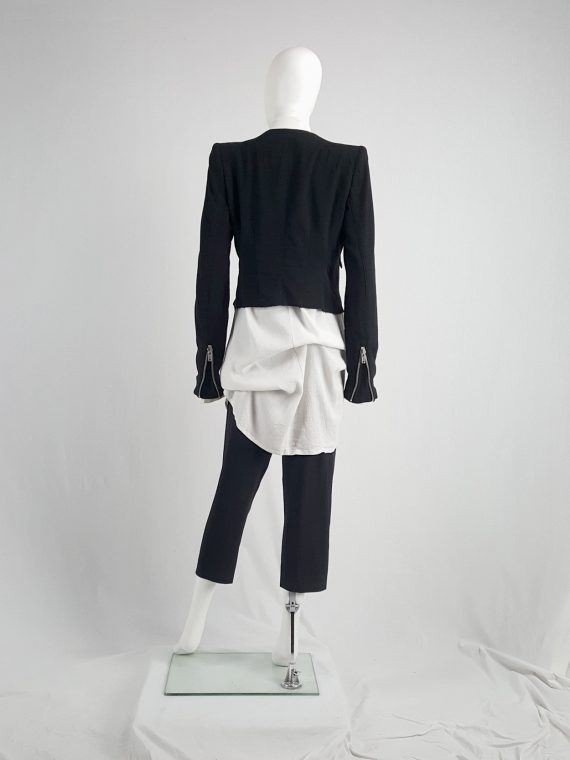 vaniitas vintage Haider Ackermann black jacket with double front zipper runway fall 2009 170001